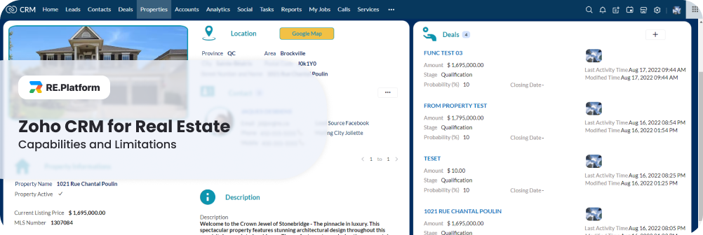 Zoho CRM for Real Estate: Capabilities and Limitations